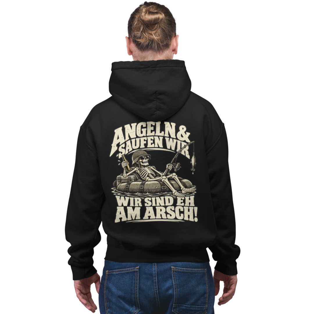 Wir sind eh am Arsch - Premium Hoodie #Backprint