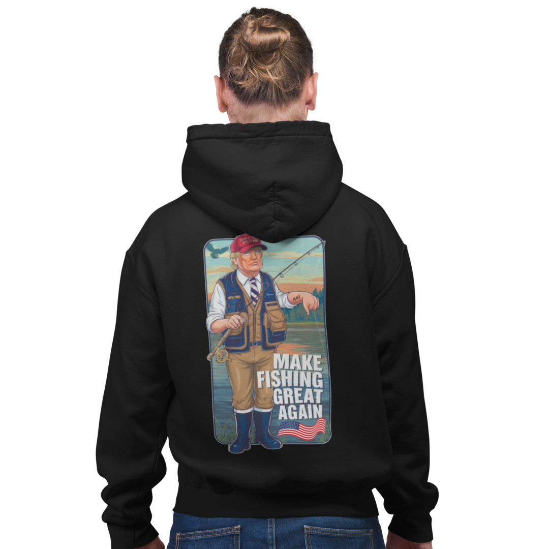 Make fishing great again - Premium Hoodie #Backprint