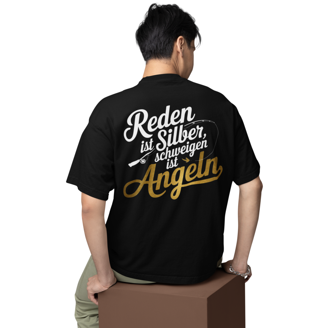 Schweigen ist Angeln - Oversized Shirt #Backprint