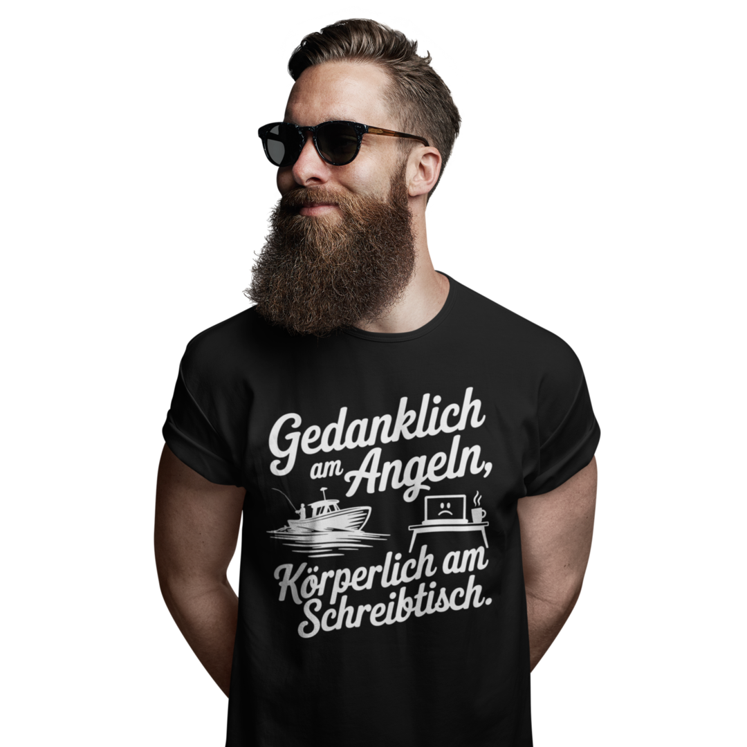 Gedanklich am Angeln - Premium T-Shirt