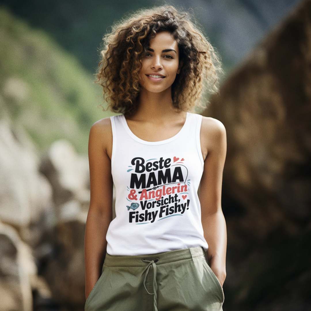 Beste Mama & Anglerin - Premium Organic Tanktop Women