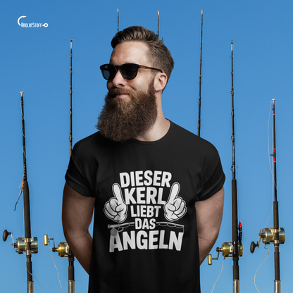 Dieser Kerl liebt das Angeln - Premium T-Shirt