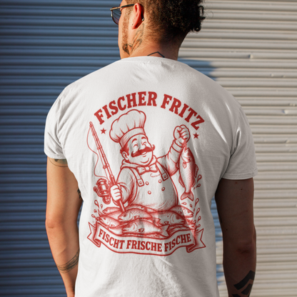 Fischer Fritz fischt frische Fische - Premium T-Shirt #Backprint