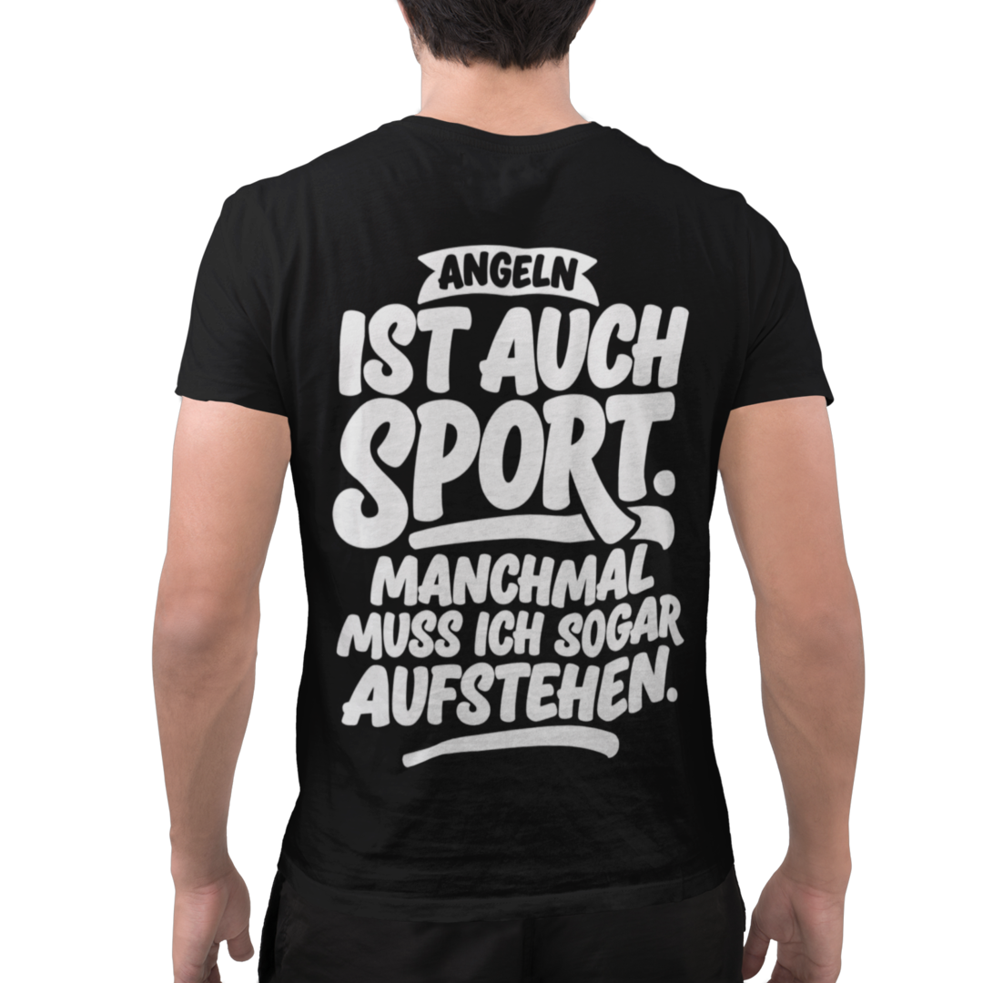Angeln ist auch Sport - Premium T-Shirt #Backprint