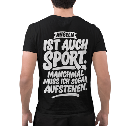 Angeln ist auch Sport - Premium T-Shirt #Backprint