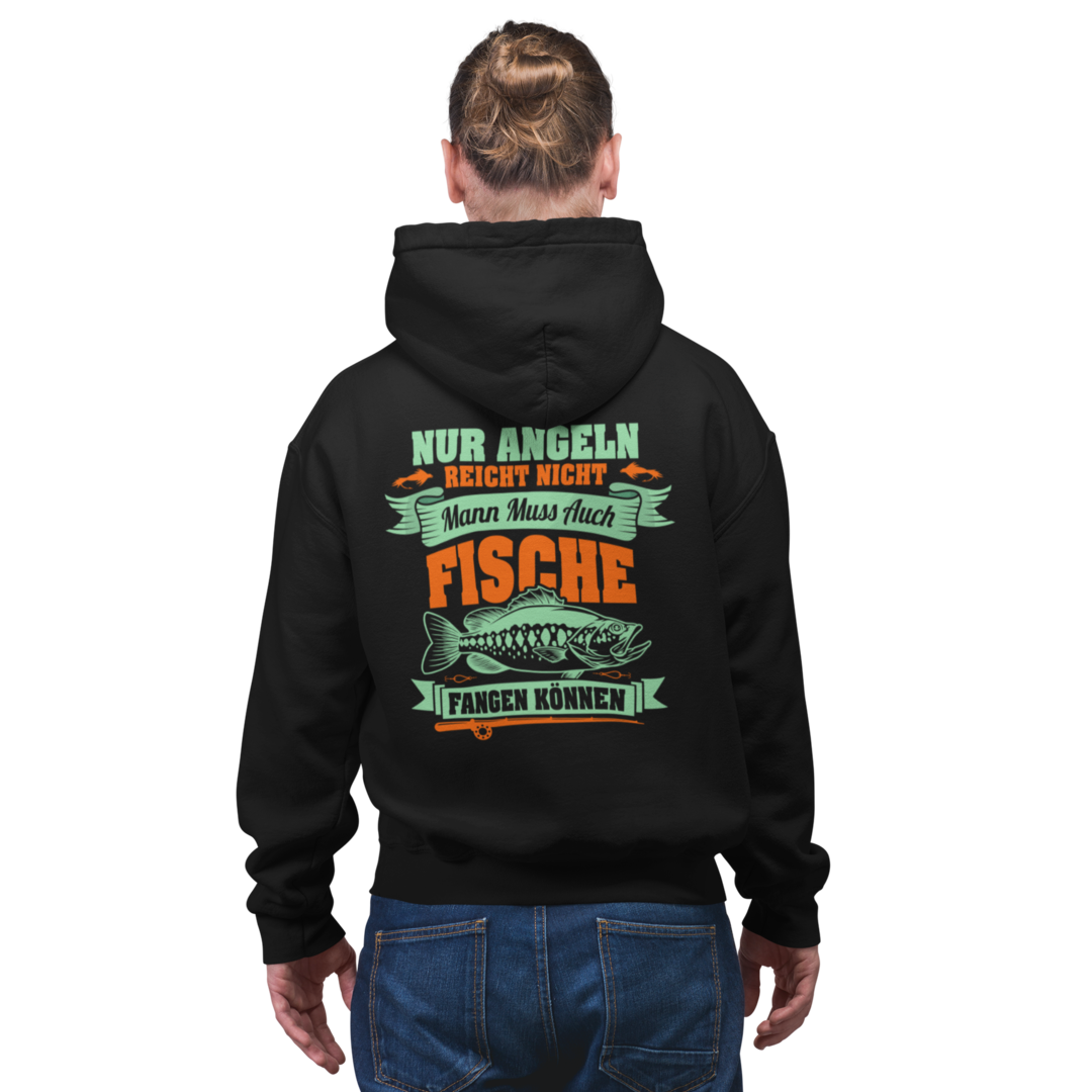 Nur angeln reicht nicht - Premium Hoodie #Backprint