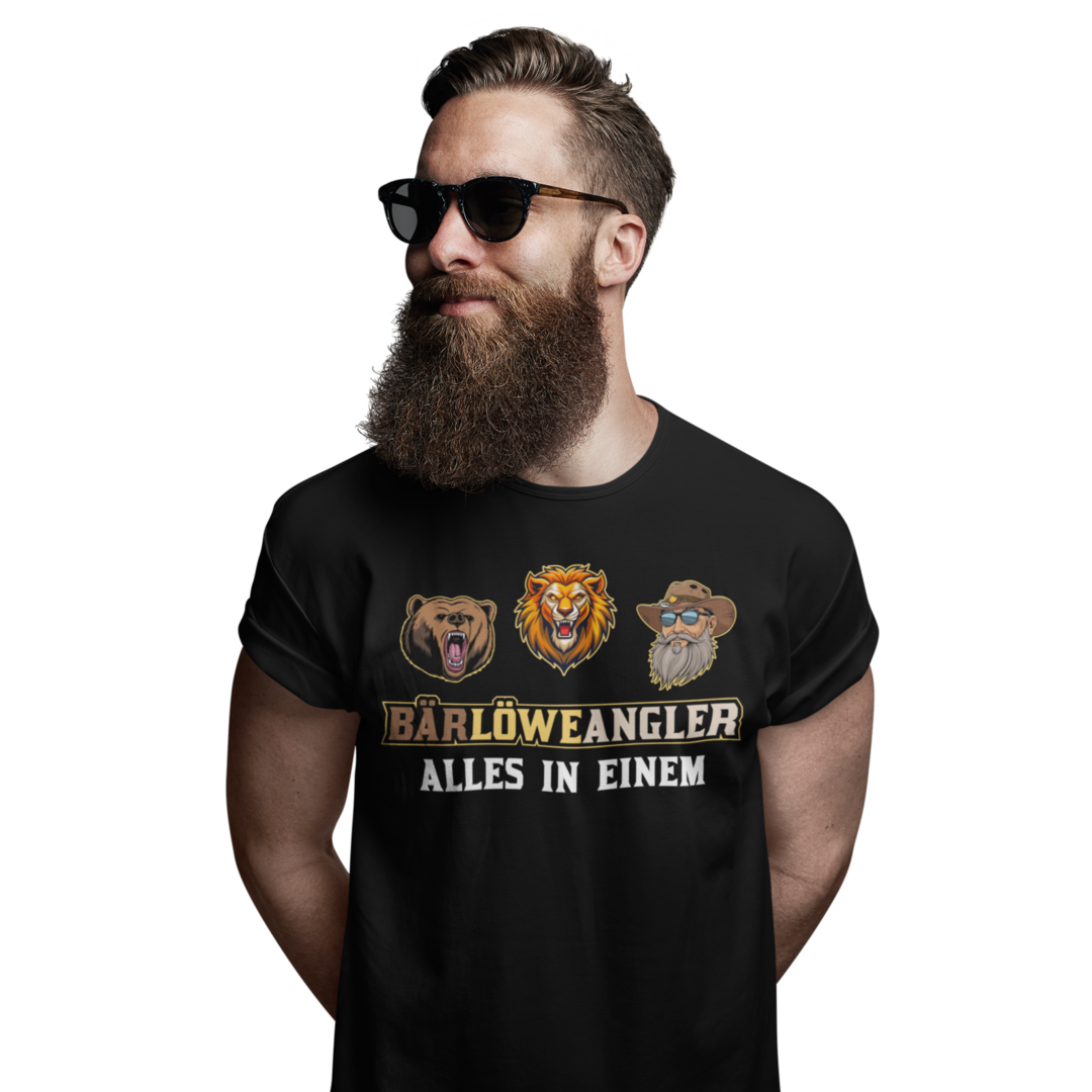 Bär Löwe Angler - Premium T-Shirt