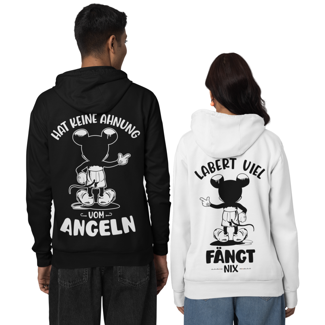 Keine Ahnung vom Angeln Cartoon - Premium Hoodie #Backprint