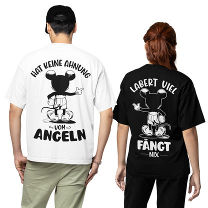 Keine Ahnung vom Angeln Cartoon - Oversized Shirt #Backprint