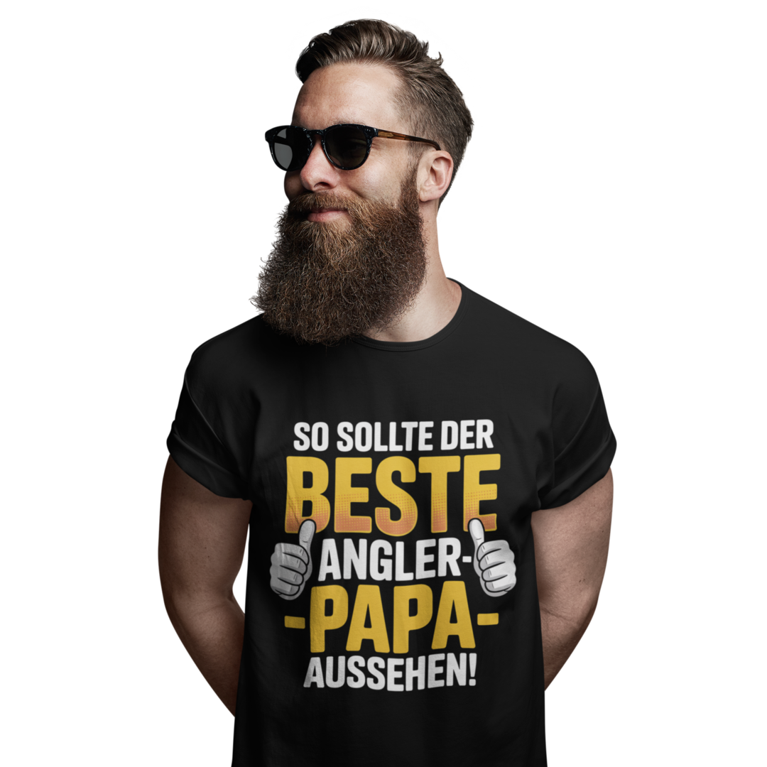 Der beste Angler Papa - Premium T-Shirt