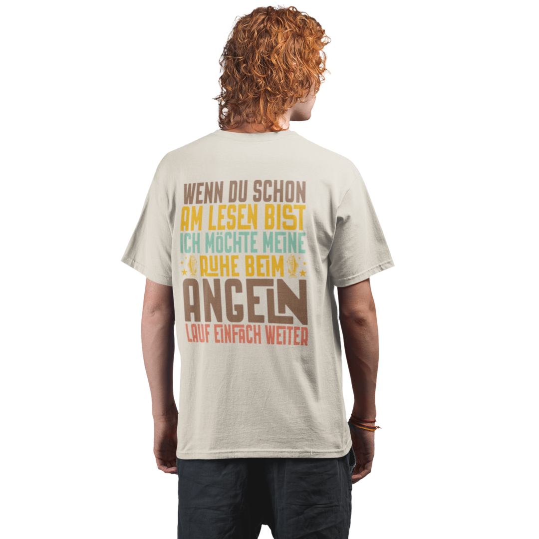 Die Ruhe beim angeln - Premium Oversized Shirt #Backprint