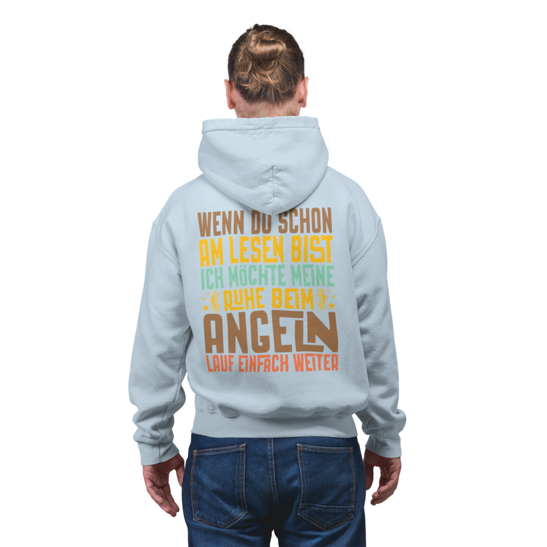 Die Ruhe beim angeln - Premium Hoodie #Backprint