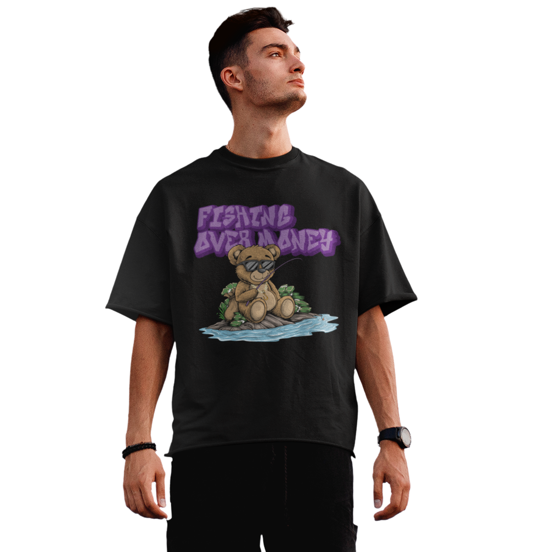 Fishing Over Money - Premium Oversized Shirt