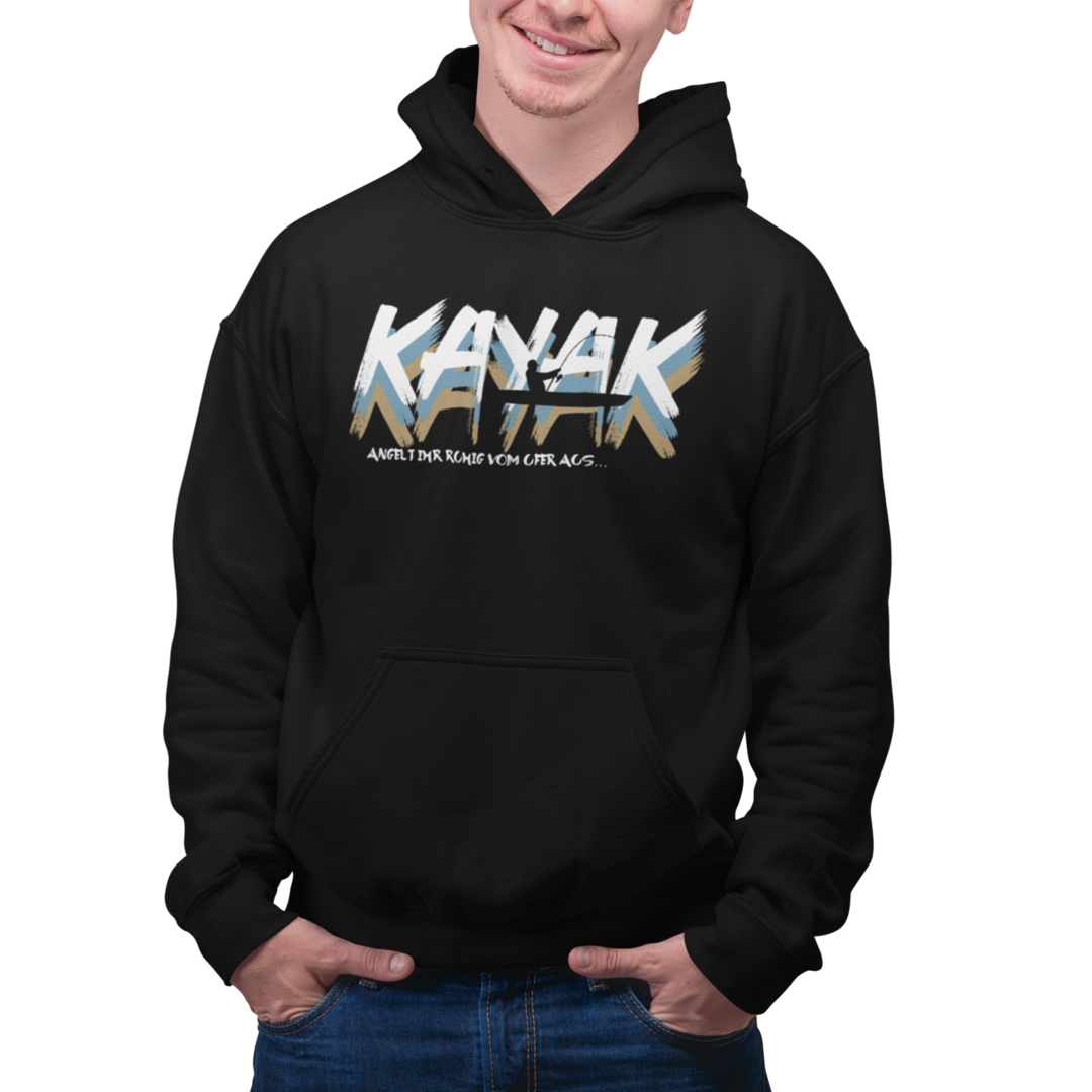 Kayak - Angelt ihr ruhig vom Ufer aus -  Premium Hoodie