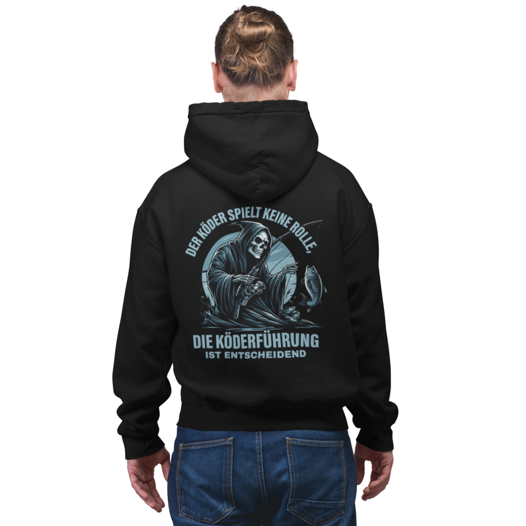 Der Köder spielt keine Rolle -  Premium Hoodie #Backprint