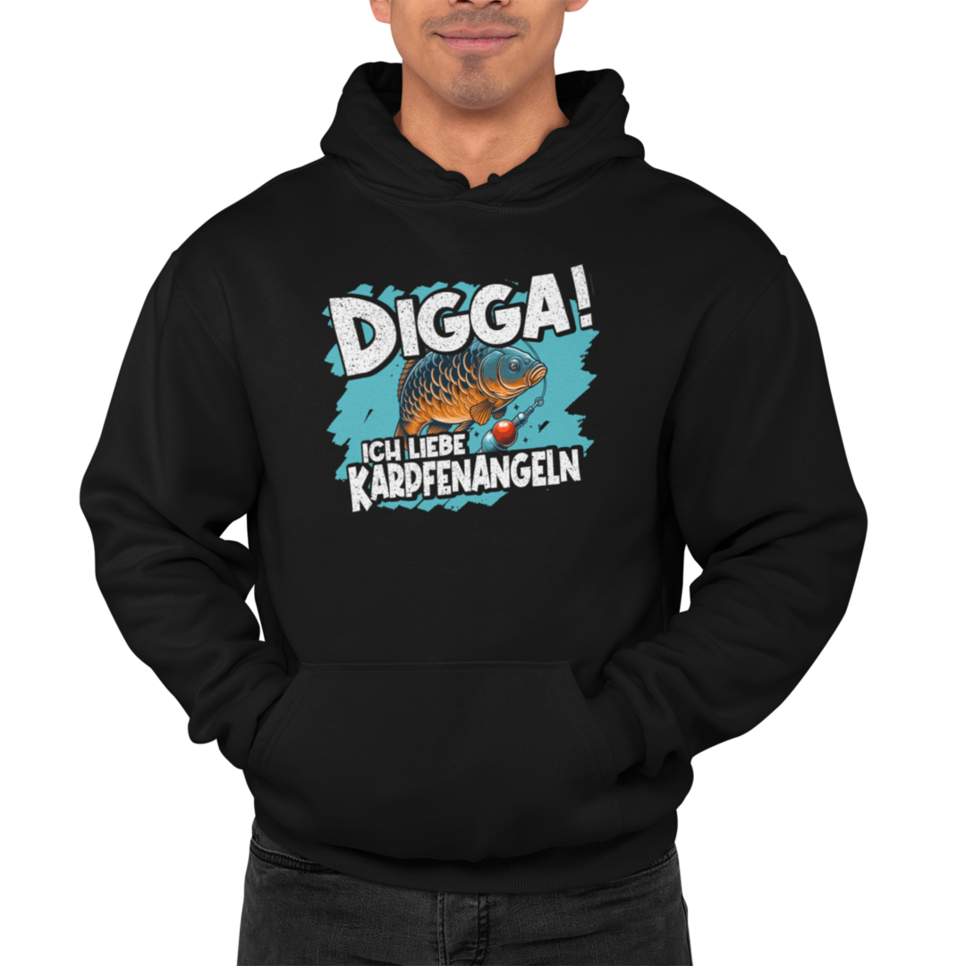 Digga! Ich liebe Karpfenangeln - Premium Hoodie