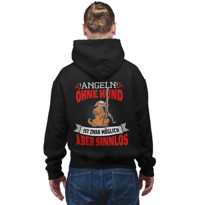 Angeln ohne Hund - Premium Hoodie #Backprint