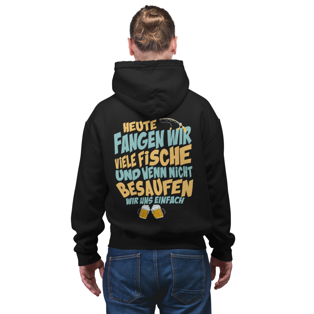 Fangen oder einfach besaufen ? Premium Hoodie #Backprint