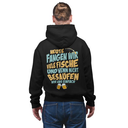 Fangen oder einfach besaufen ? Premium Hoodie #Backprint