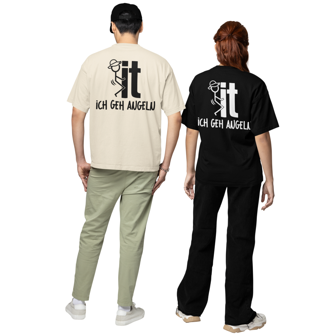 F*ck it, ich geh Angeln - Premium Oversized Shirt #Backprint