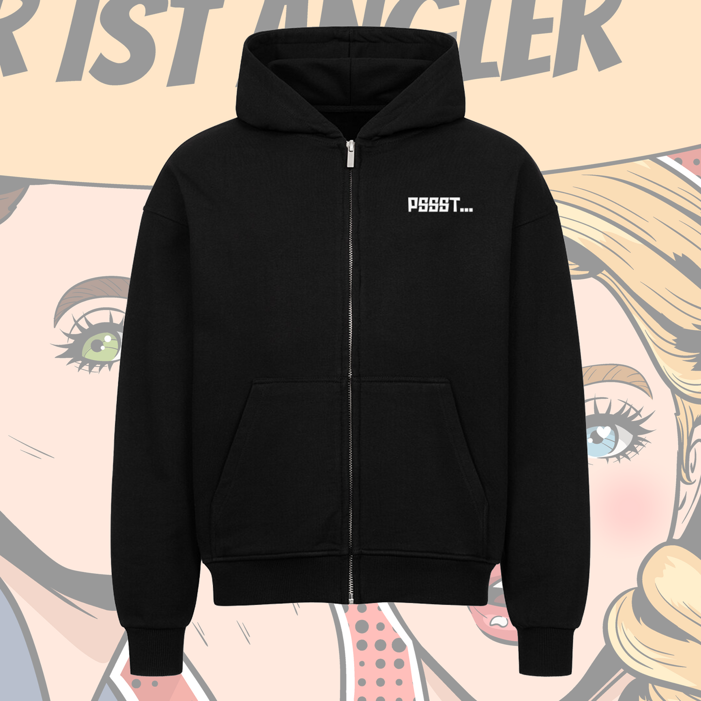 Pssst...Er ist Angler - Oversized Deluxe Zipper